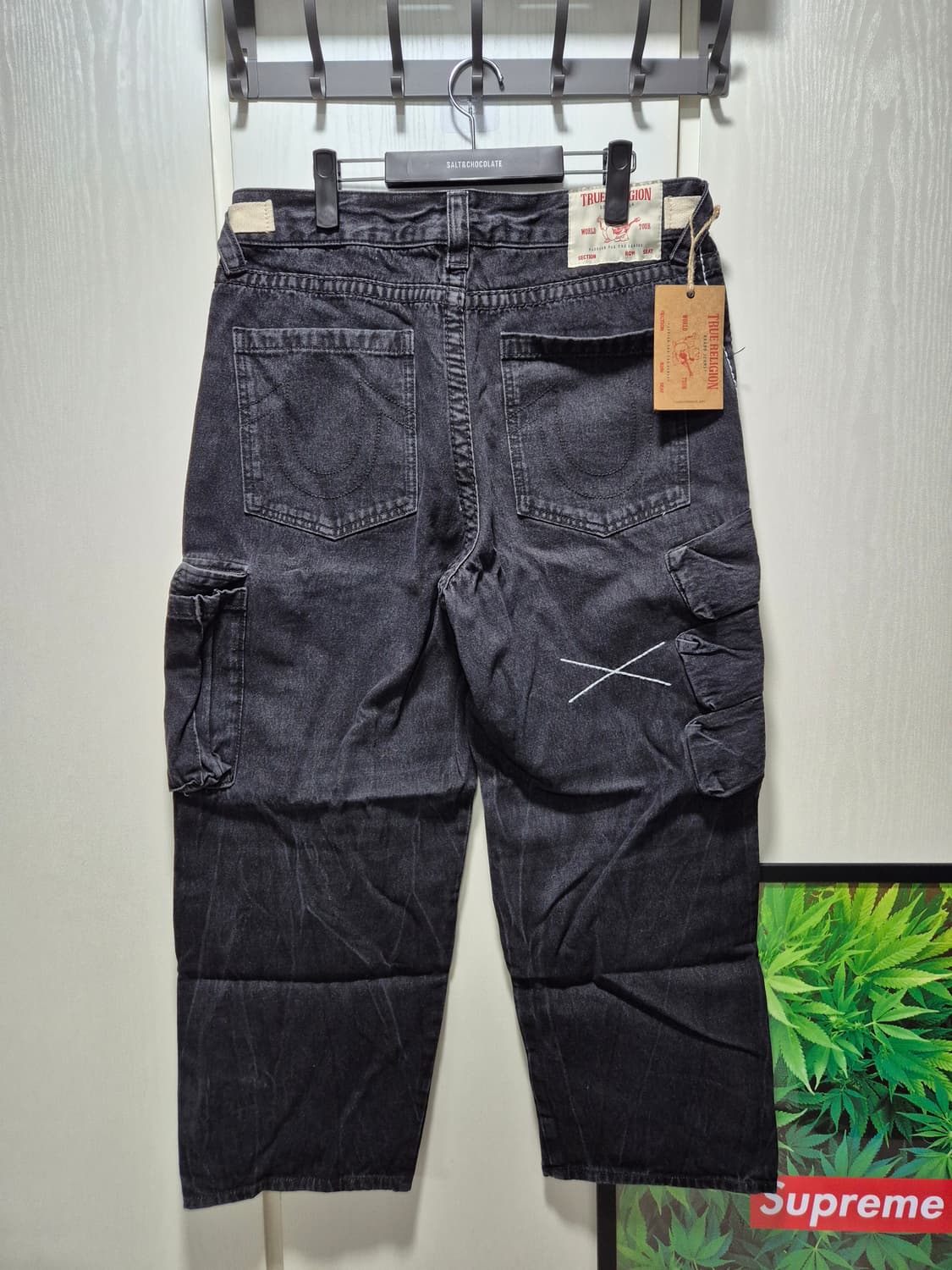 (타임세일)(새상품)트루릴리젼 블랙 워싱 카고 데님 팬츠L 상품이미지10