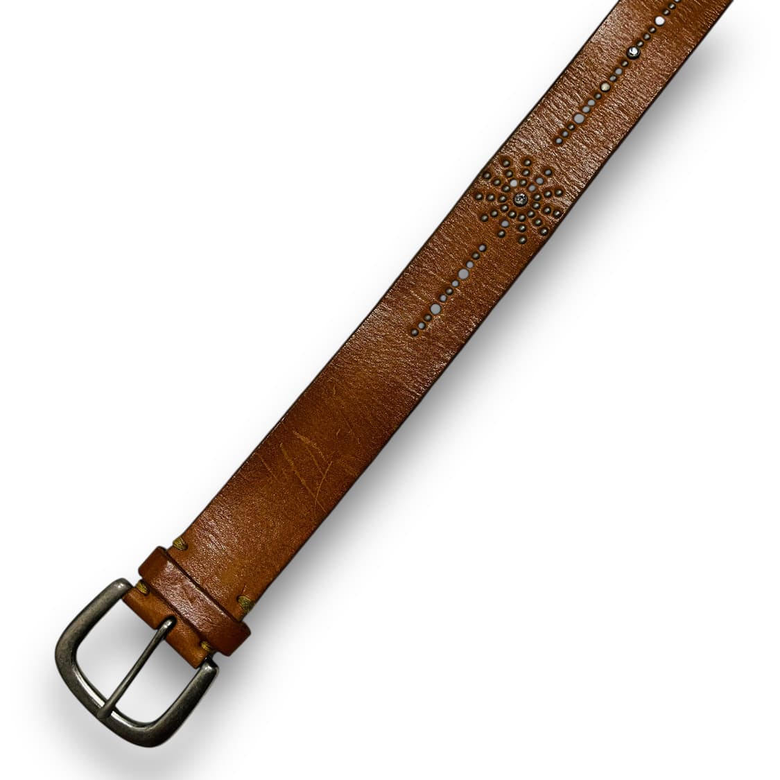 웨스턴 다중 스터드 쥬얼리 브라운 레더 벨트 상품이미지4