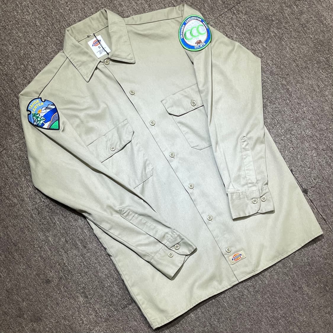 (S) Dickies 디키즈 패치 워크 셔츠 베이지 상품이미지1