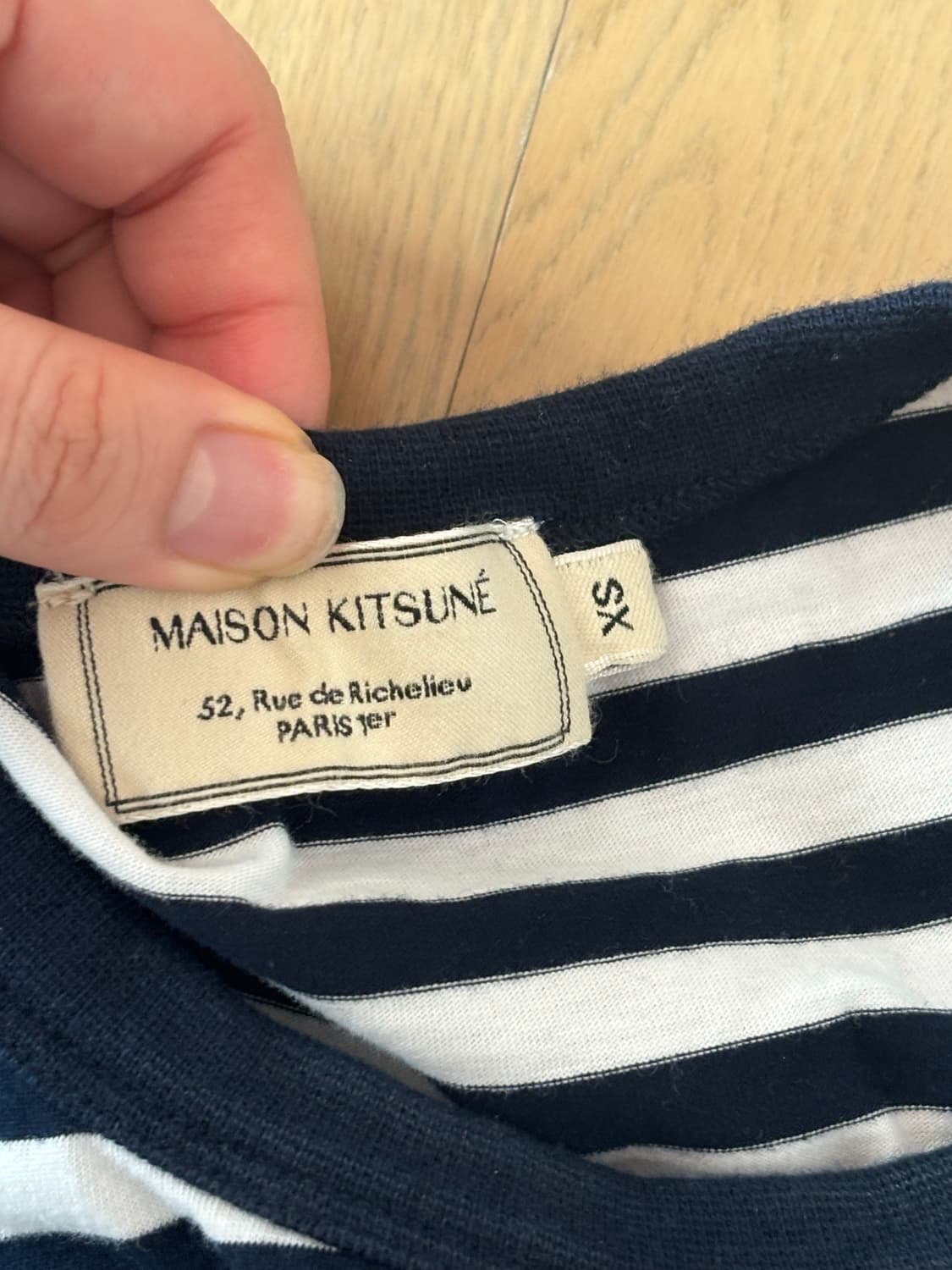 메종키츠네 스트라이프 빅폭스 긴팔 롱슬리브 티셔츠 XS 상품이미지4