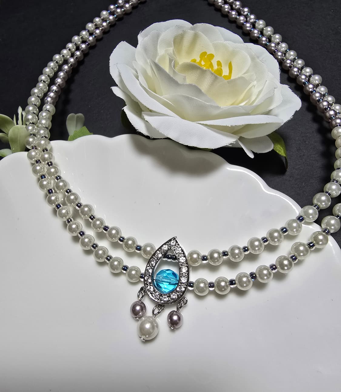 규빅 물방울팬던트 진주목걸이 상품이미지3