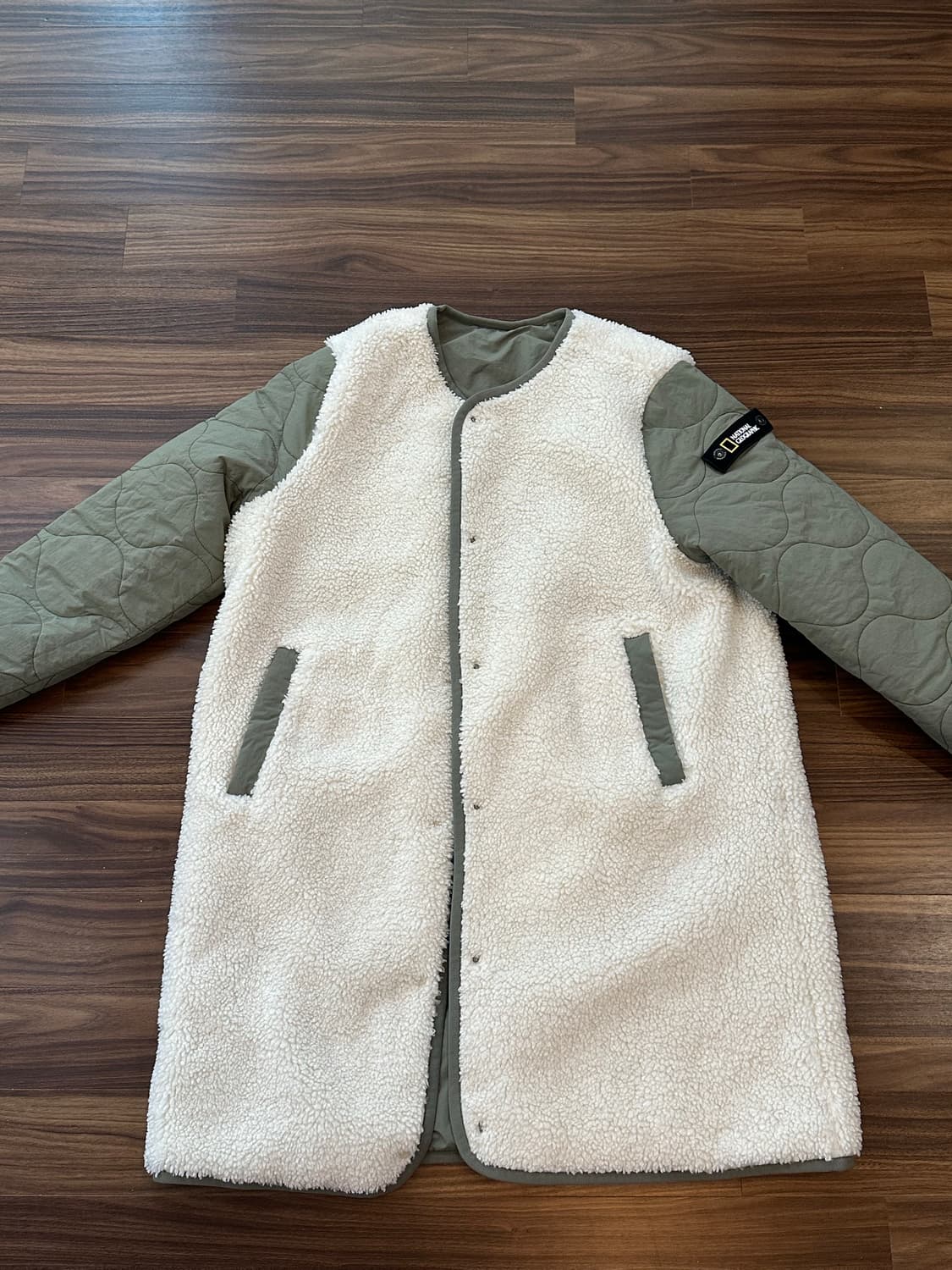 내셔널지오그래픽 양털 롱 리버시블 코트 L 상품이미지3