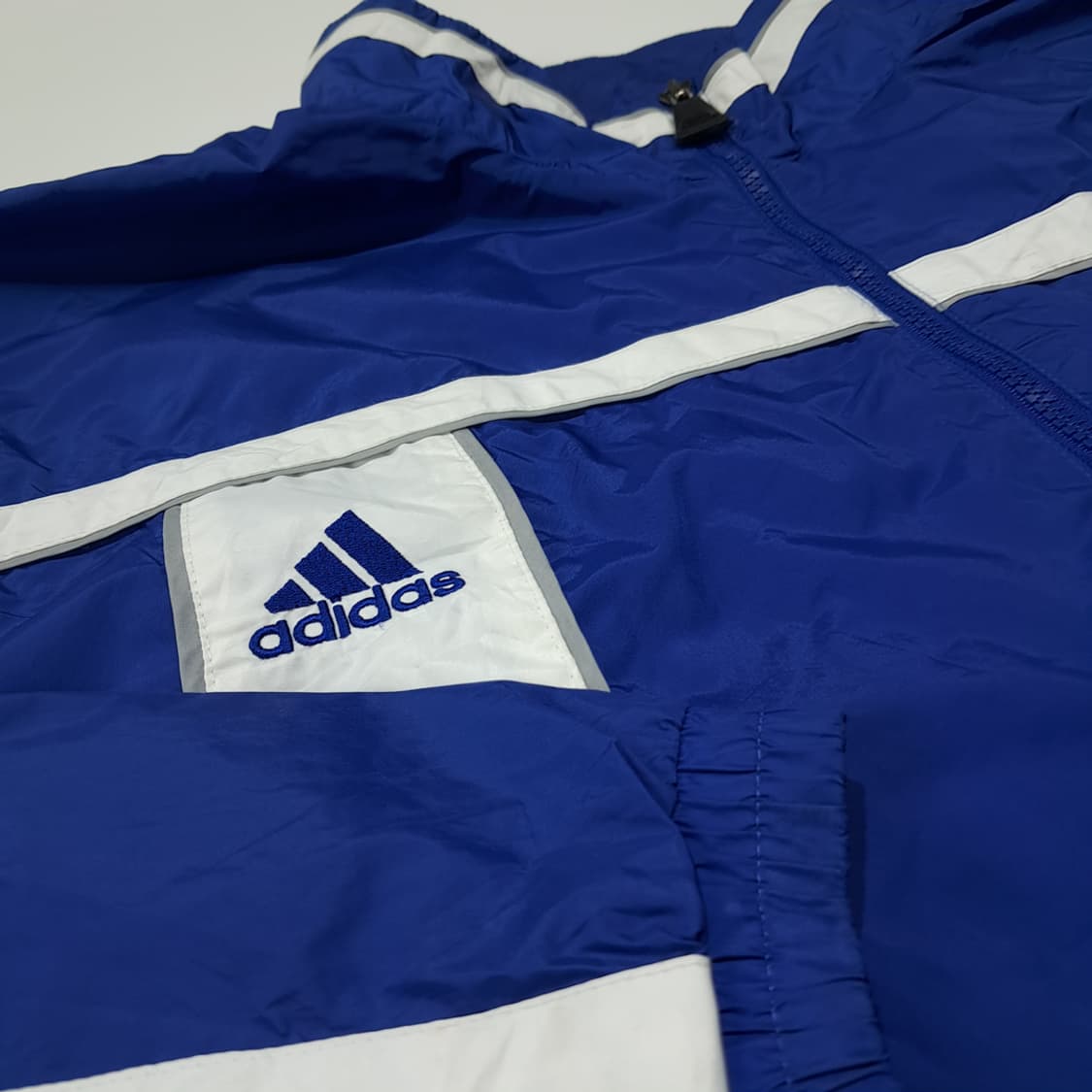 CL734 XL 아디다스 00s 블루 화이트 바람막이 자켓 상품이미지5