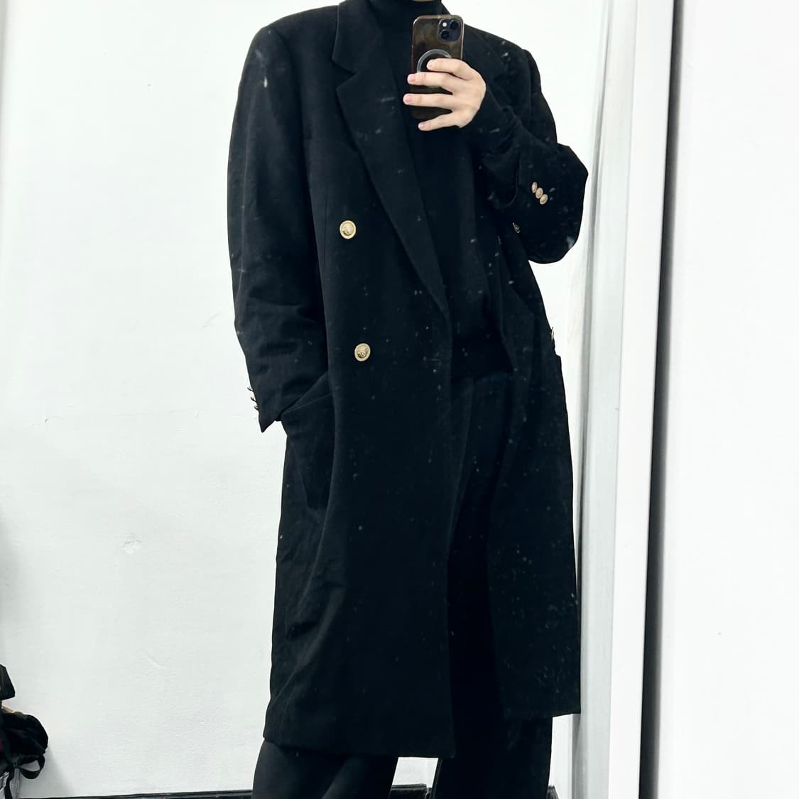 지아니 베르사체 금장 캐시미어 롱코트 상품이미지4