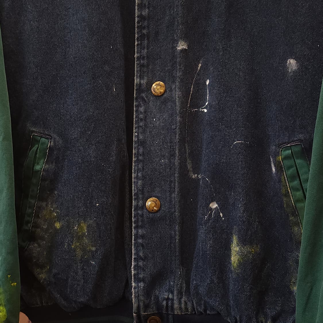 90s 빈티지 데님 바시티 자켓 엠브로이더리 페인팅 m 상품이미지6