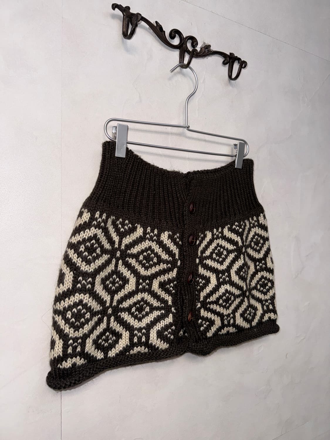 Brown geometric wool warmer/skirt 상품이미지2
