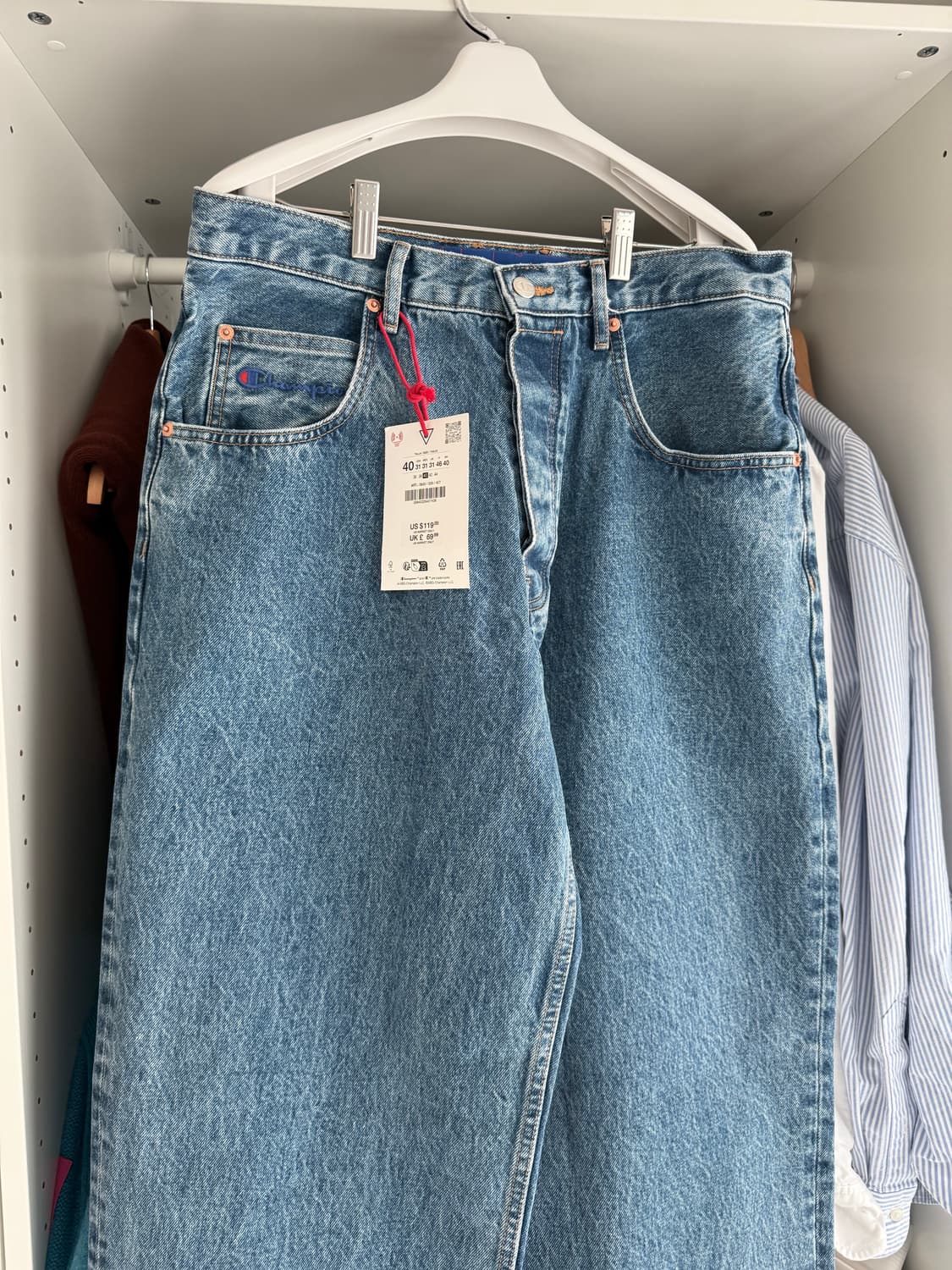 자라 x 챔피온 와이드 테이퍼드 돌청색상 (31, 32사이즈) 상품이미지3