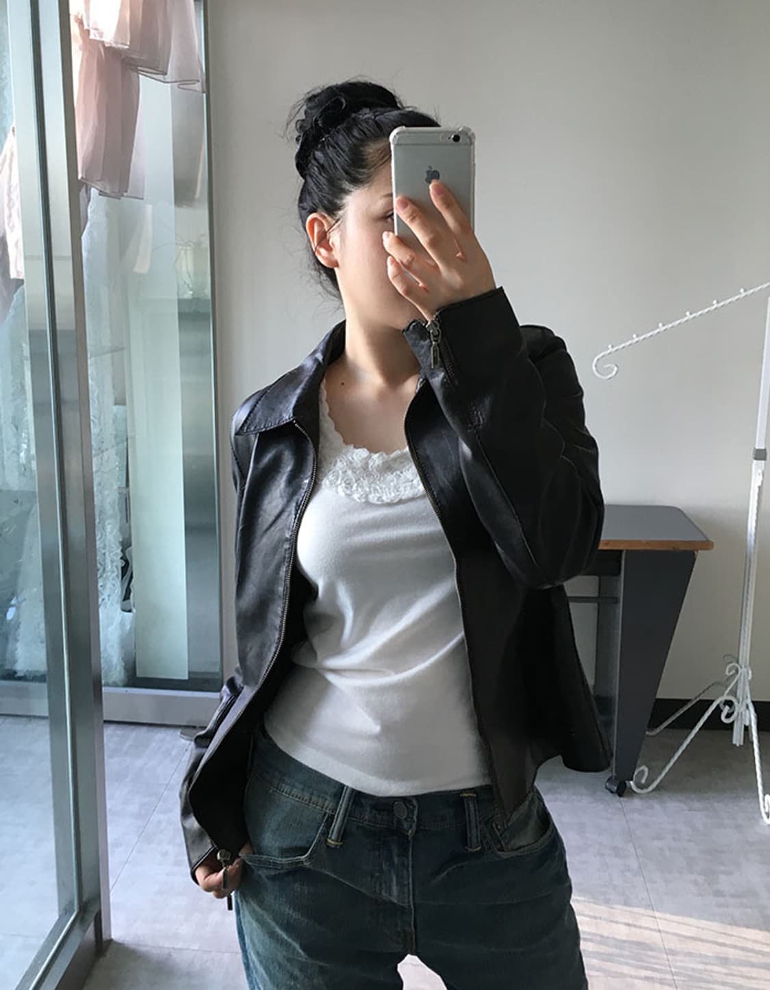 silm leather jacket 상품이미지5