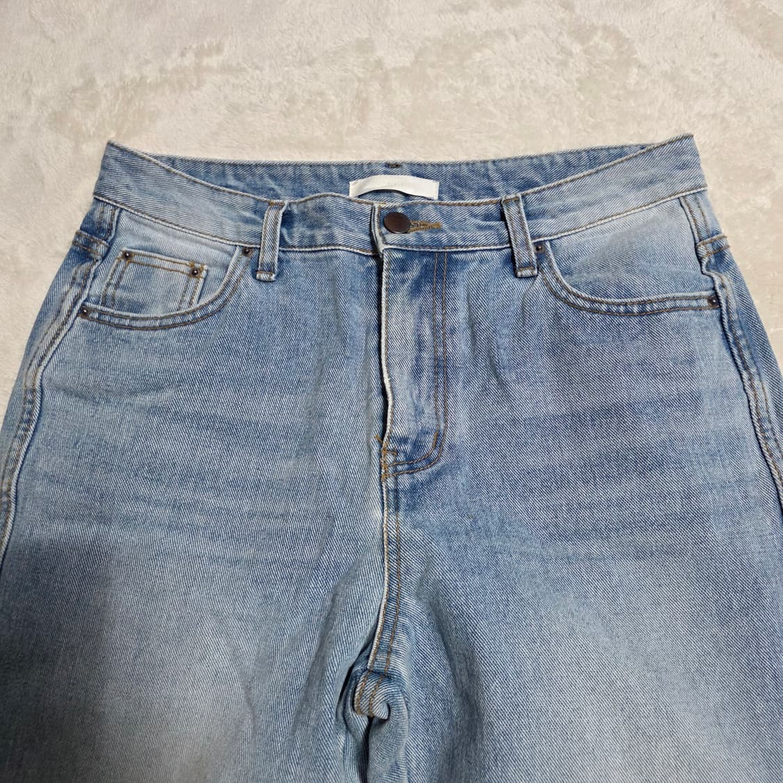 (M)여성 STEREO 배기핏 연청 데님 팬츠 상품이미지2