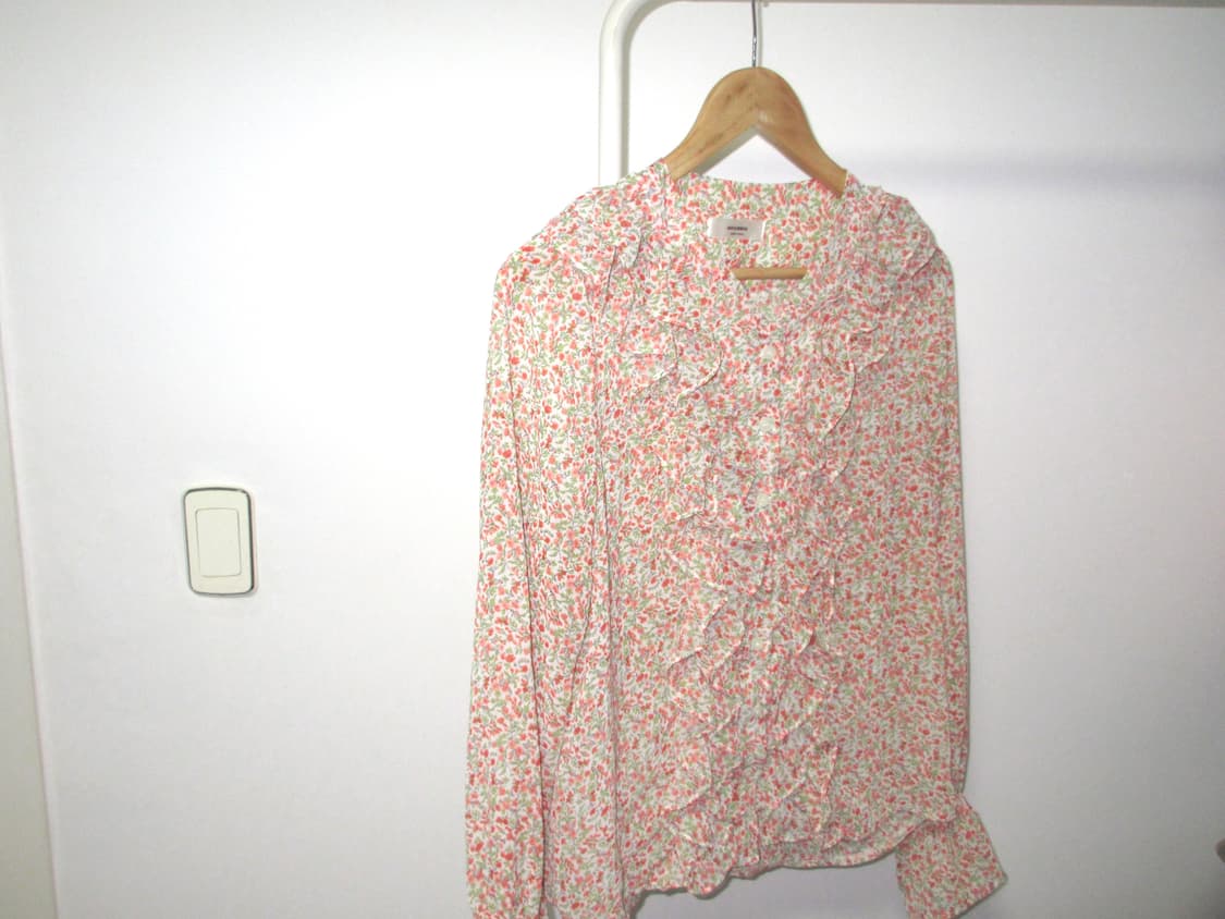 빈티지 플라워 쉬폰 러플 블라우스 상품이미지2