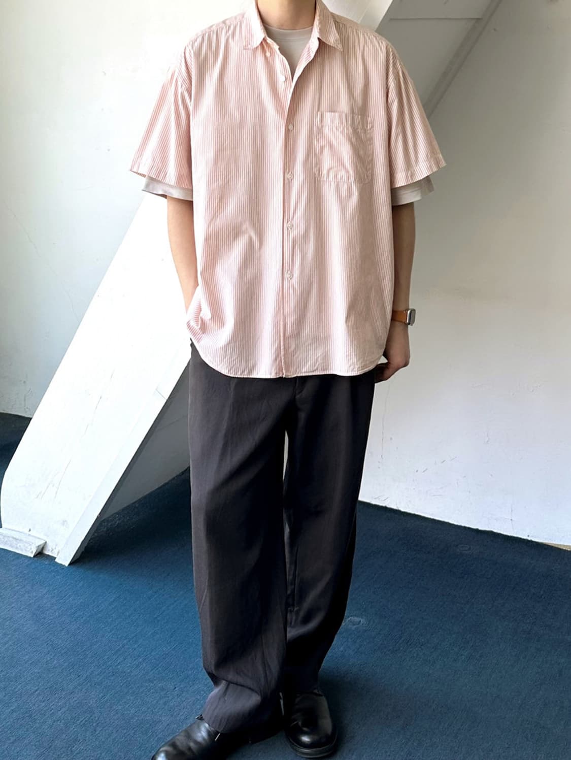 Light cotton H/S stripe shirt 상품이미지7