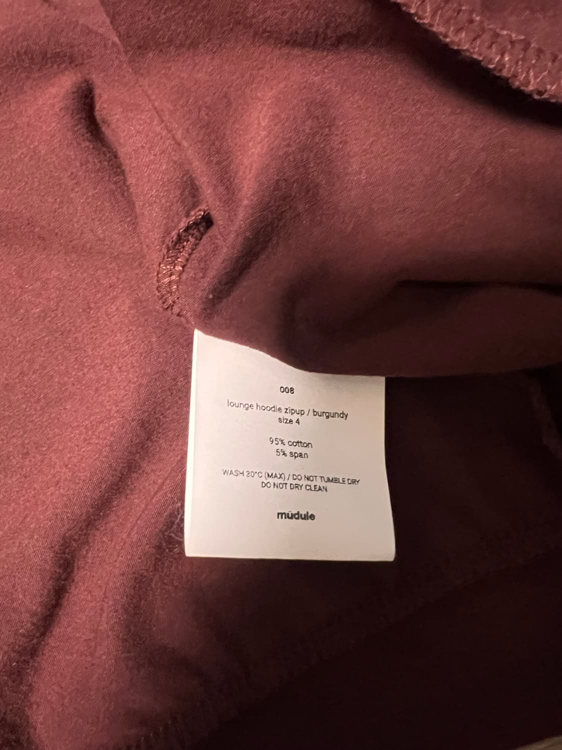 [4] 머듈 라운지 후드 집업 버건디 상품이미지4