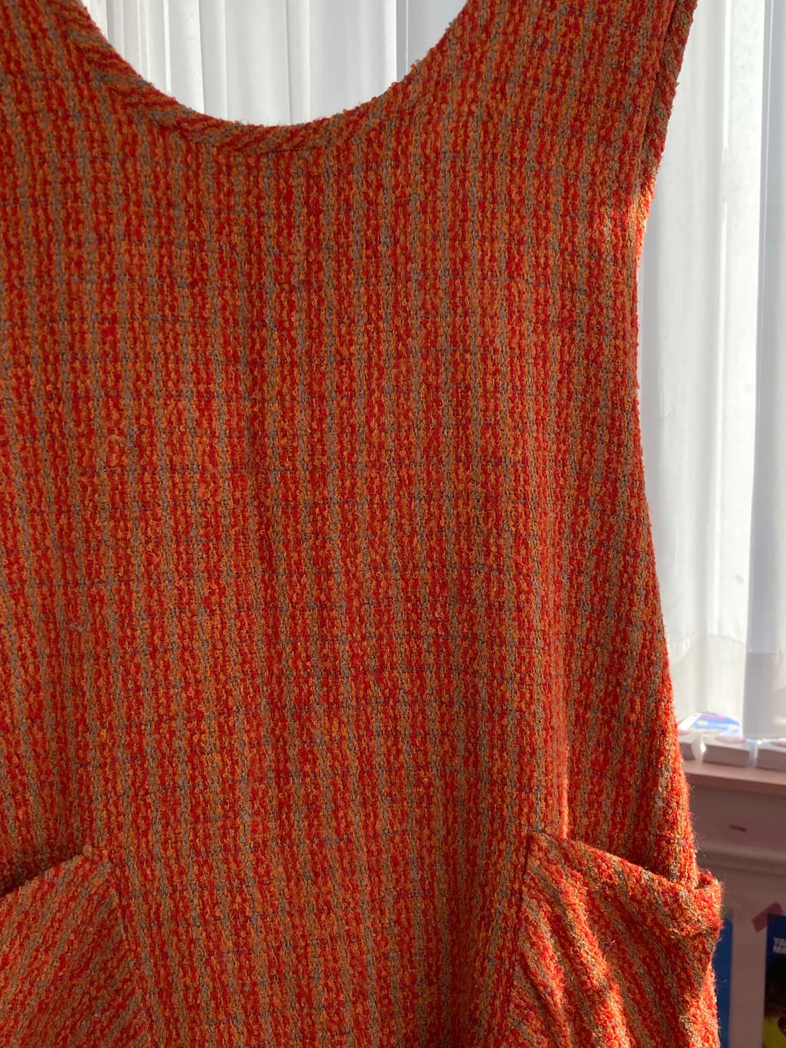 빈티지 오렌지 포켓 나시 니트 원피스 상품이미지3