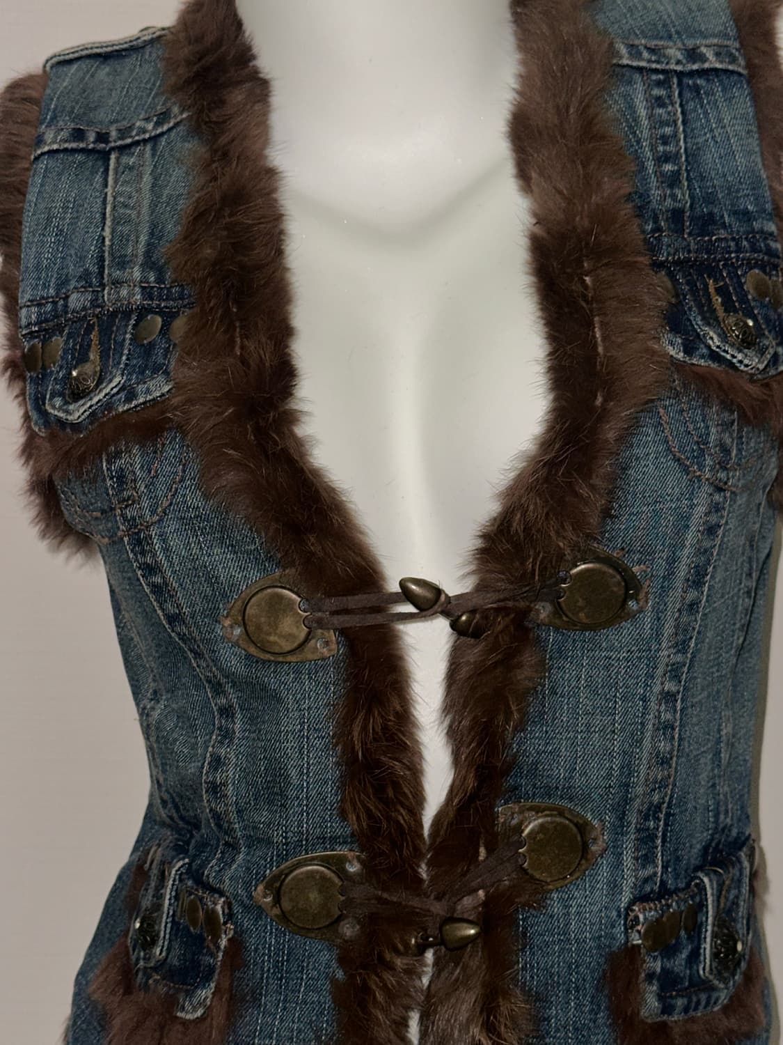 빈티지 퍼 청자켓 베스트 상품이미지4