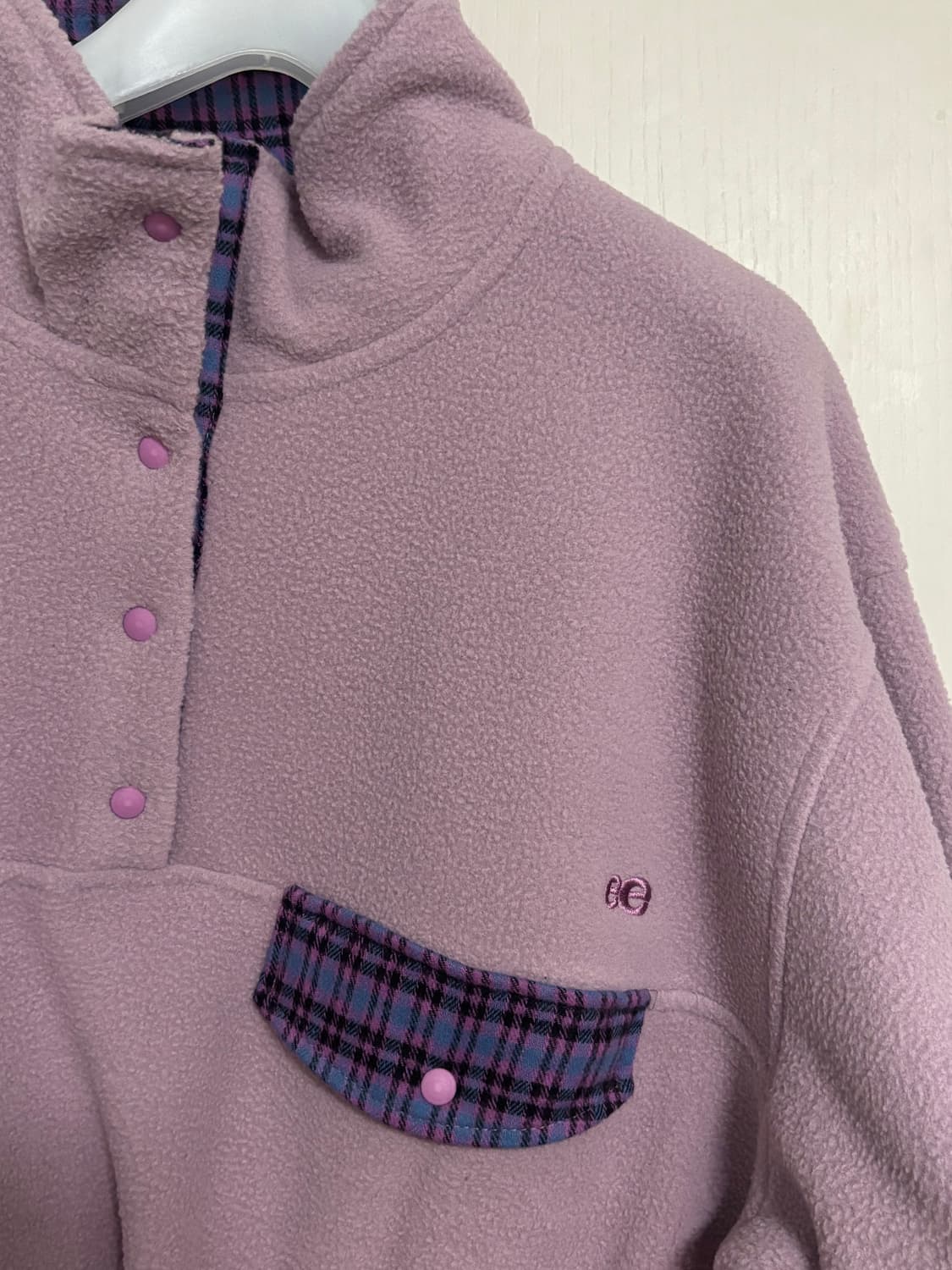 엔조 블루스 레트로 스냅 플리스 아노락 (Lavender) 상품이미지2