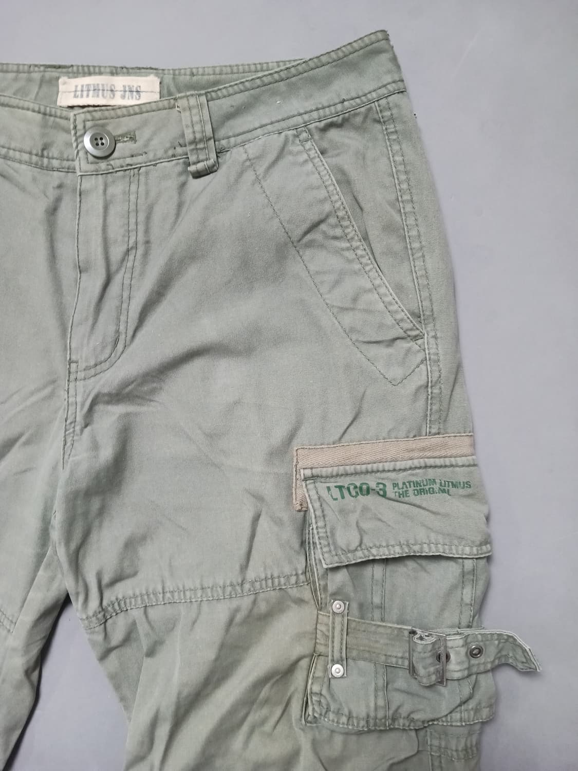 [32] 리트머스 진스 카고 팬츠 면바지 카키 상품이미지4