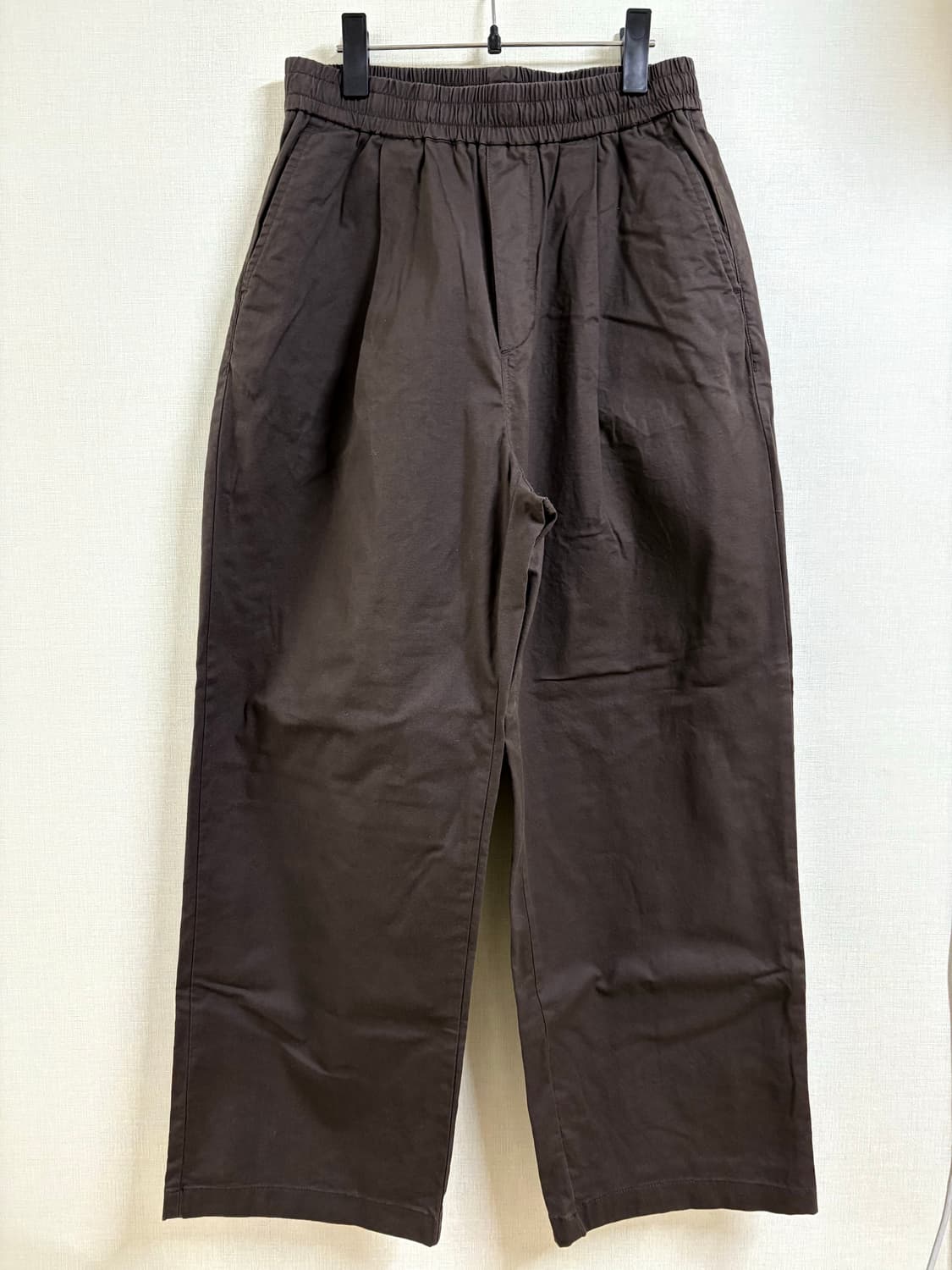 스파오 라이트 코튼 와이드 밴딩 팬츠 M 다크브라운 상품이미지1