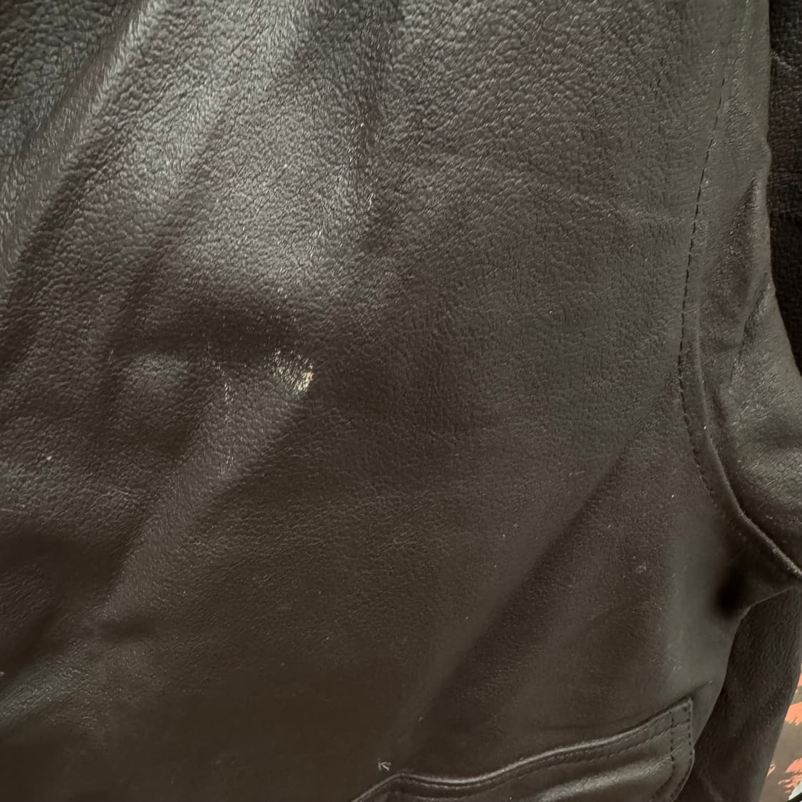 90s USA VINTAGE 레더 블루종 봄버자켓 다크브라운 상품이미지9