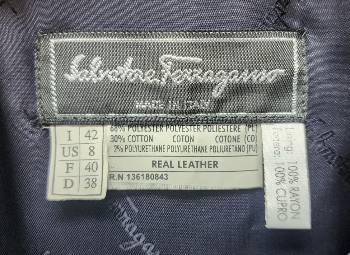 살바토레 페라가모 간치니 여성자켓 66 가죽트리밍 간절기 롱자켓 AD44 상품이미지4