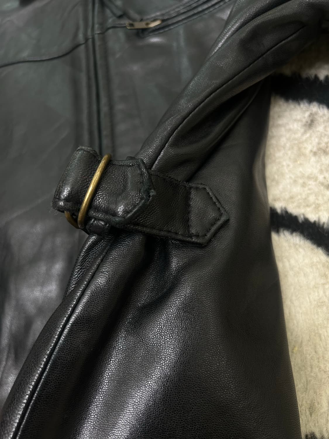 [실측M]빈티지 Made in 벨기에 소가죽 자켓/블랙 상품이미지4