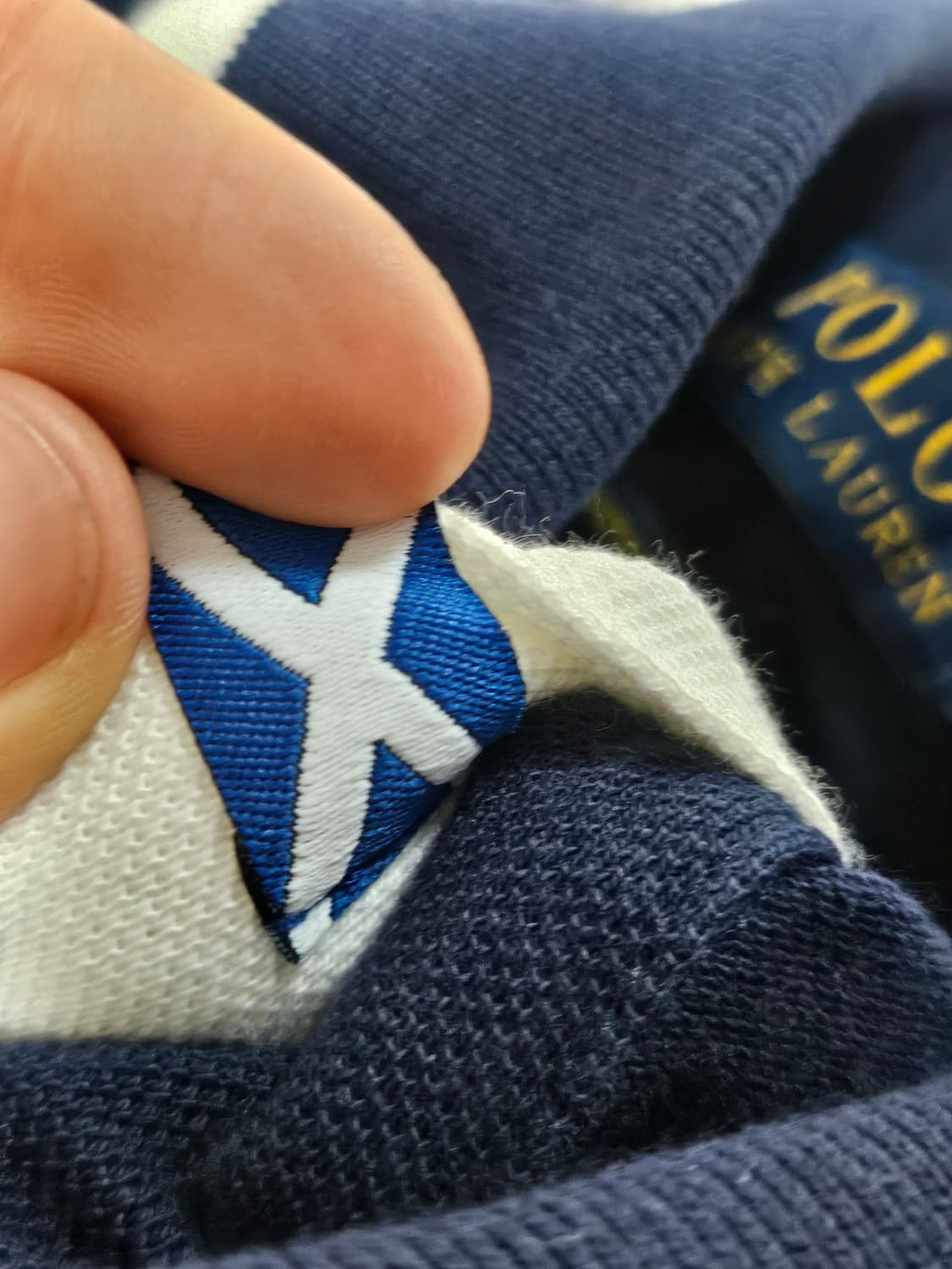 폴로랄프로렌 빅포니 핀터깔 대장급 카라티 카라티셔츠 네이비 M 상품이미지6