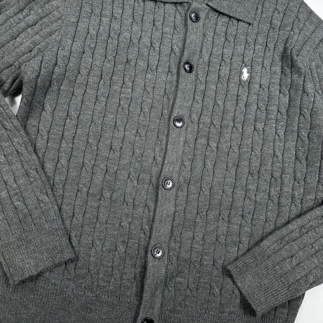 폴로 랄프로렌 포니 차콜 케이블 가디건 (L) 상품이미지4