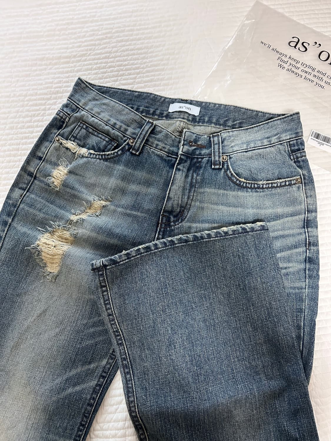애즈온 스파이어 워싱 데님 팬츠 s 상품이미지4