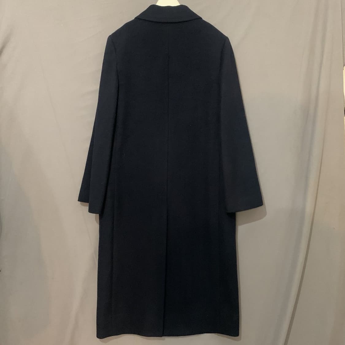 새상품 36 토가풀라 울 멜튼 플레어 슬리브 더블 코트 네이비 상품이미지4