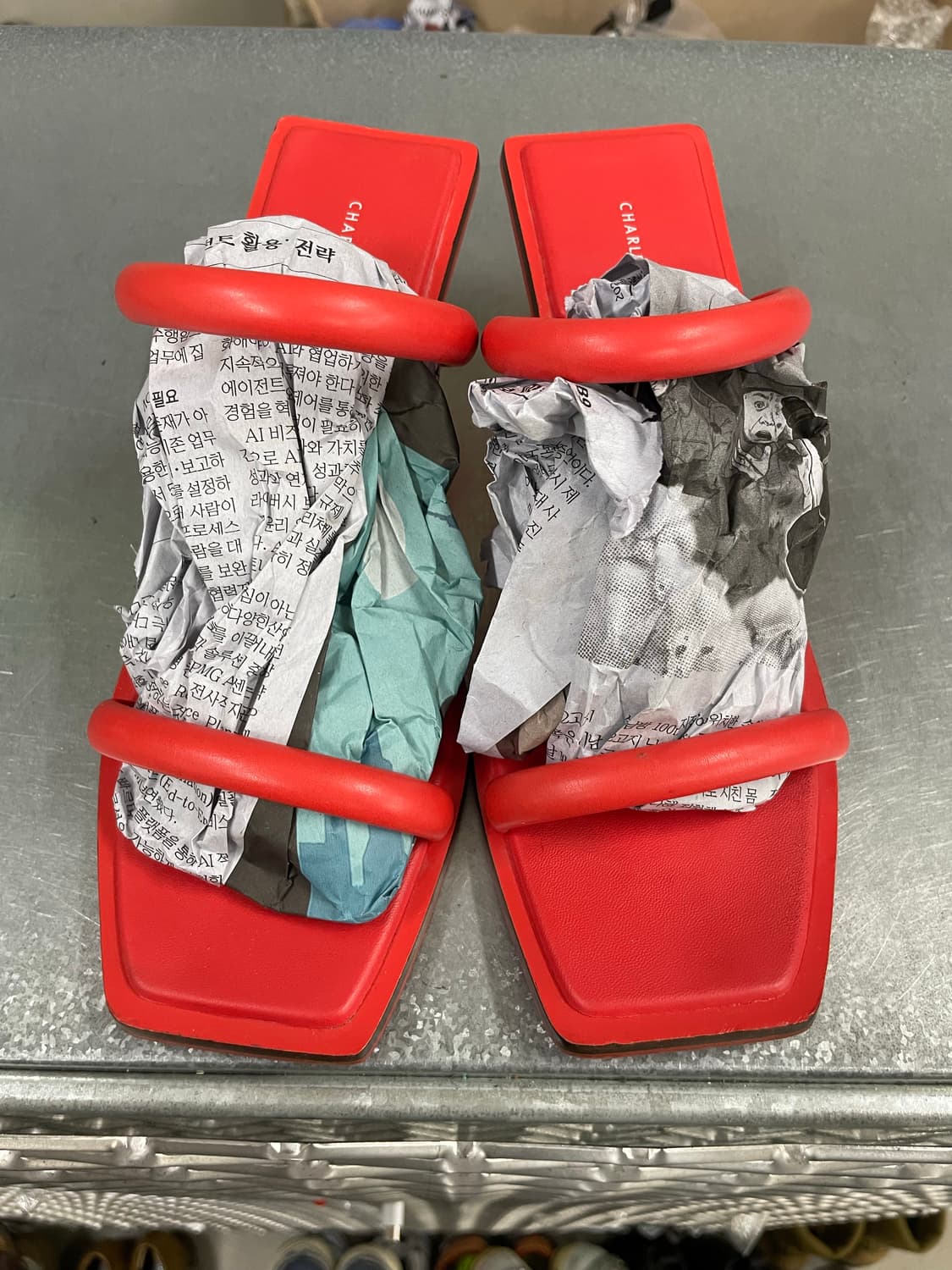 찰스앤키스 스트랩 샌들 레드 39 상품이미지5