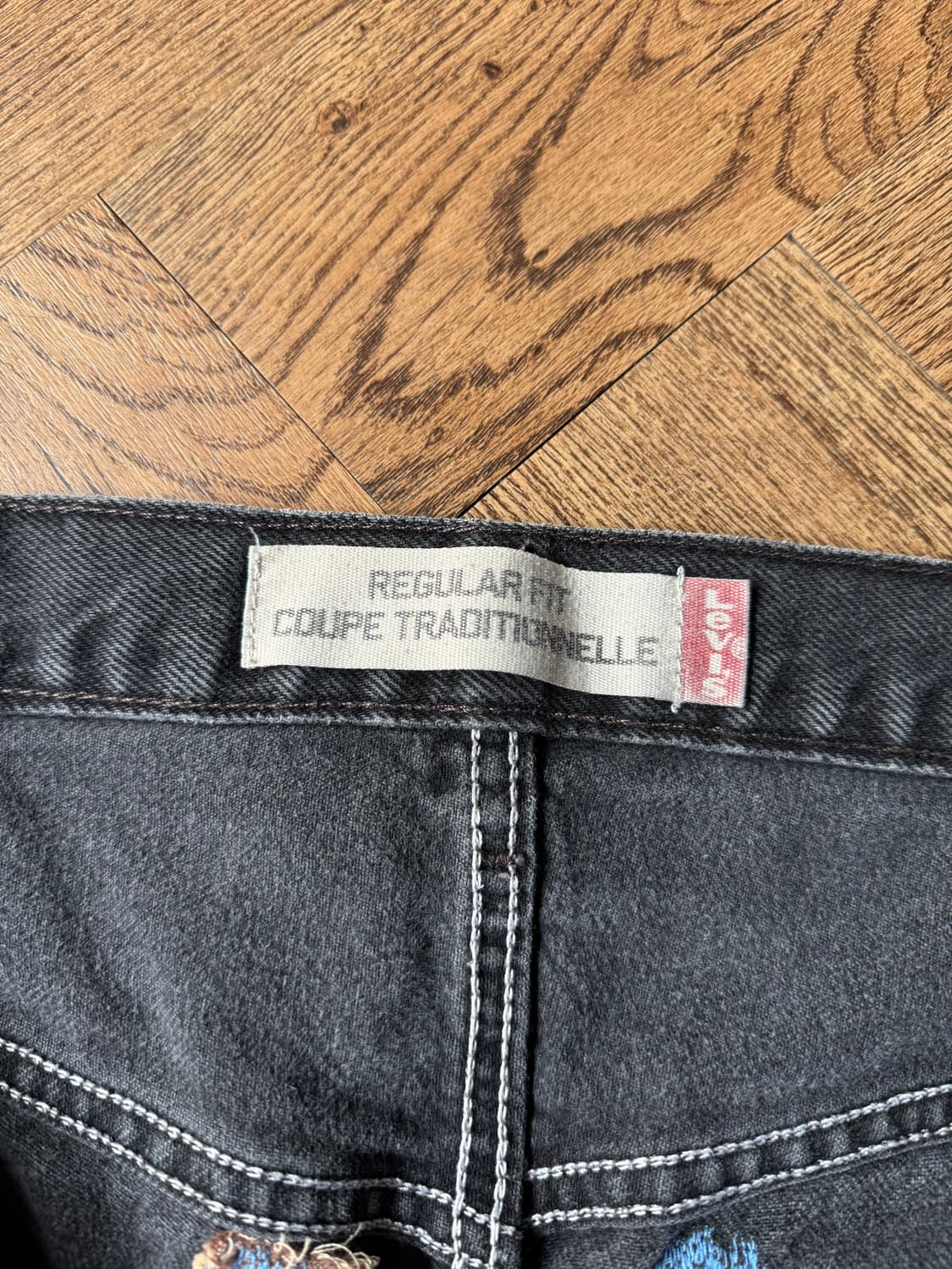 [38]00's 리바이스 쿠페 트레디셔널 핏 흑청 데님 팬츠 상품이미지4