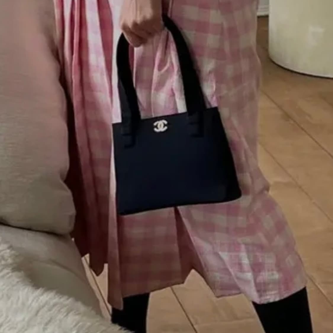 샤넬 라인스톤 CC 블랙 그로그랭 미니 핸들백 / 빈티지 상품이미지10