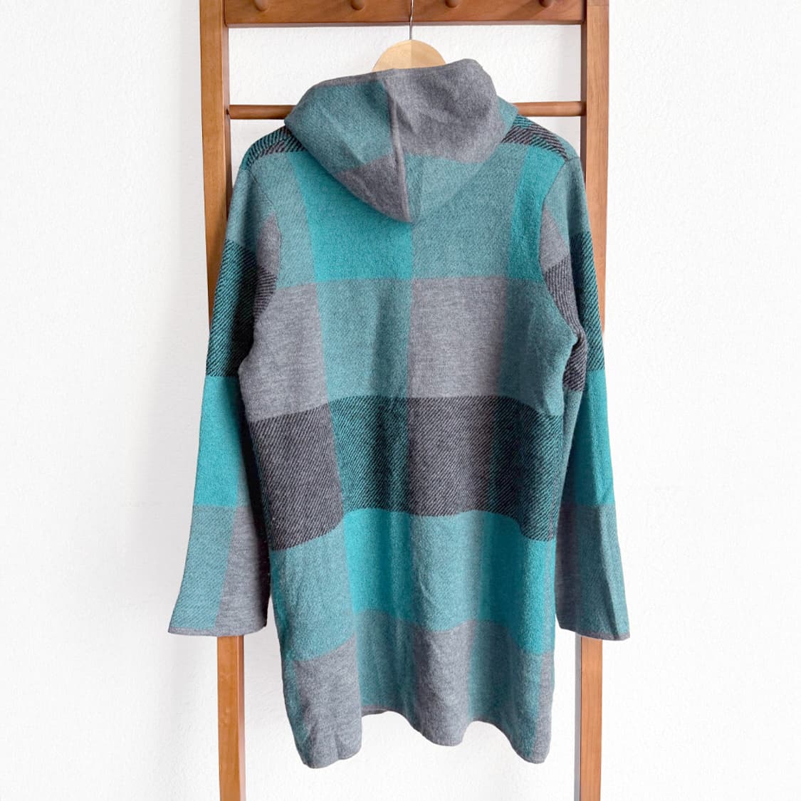 그린포그 체크 후드 코트 상품이미지7