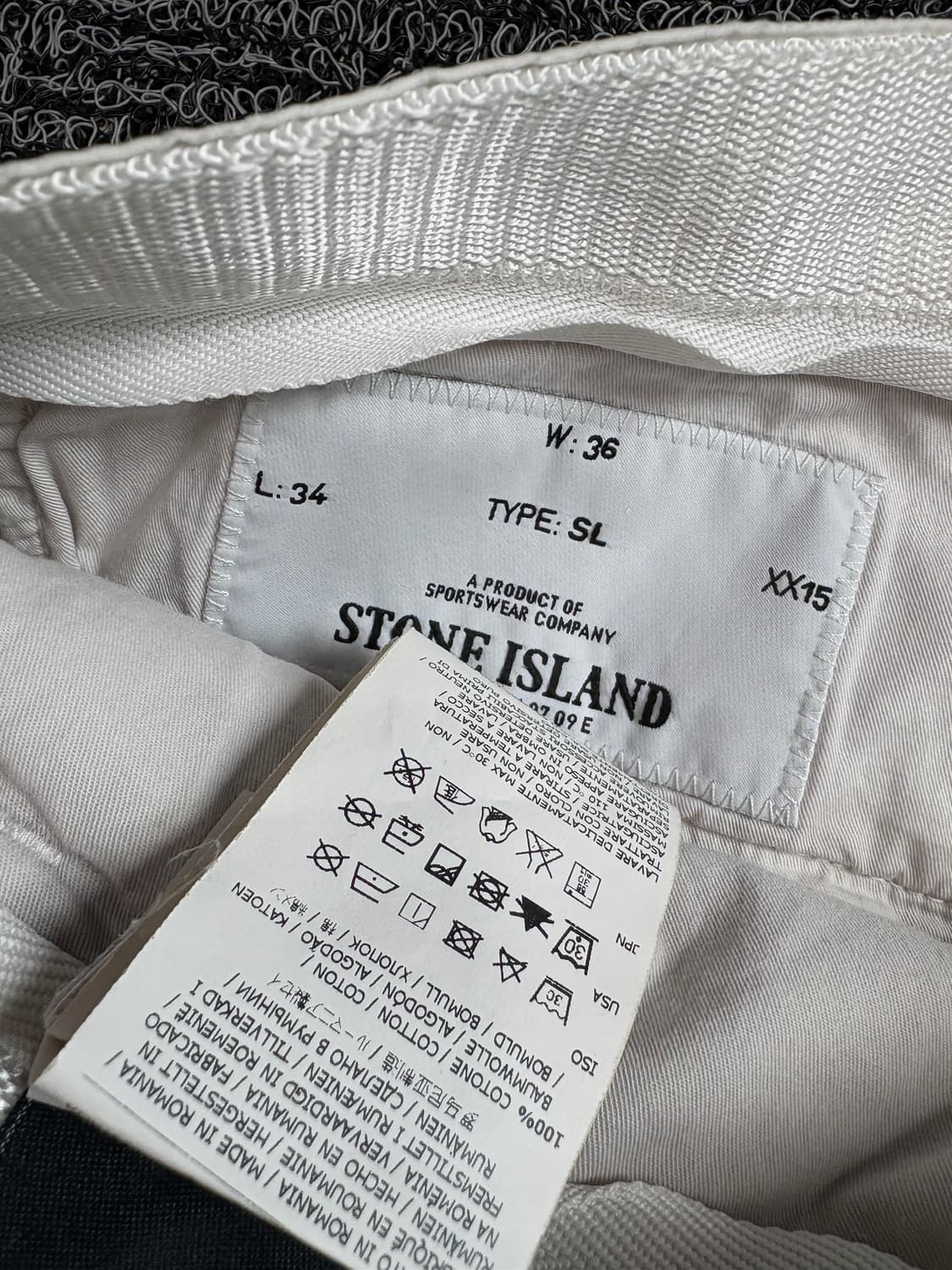 스톤아일랜드 포켓 화이트 밴딩 카고 팬츠 2442 상품이미지3