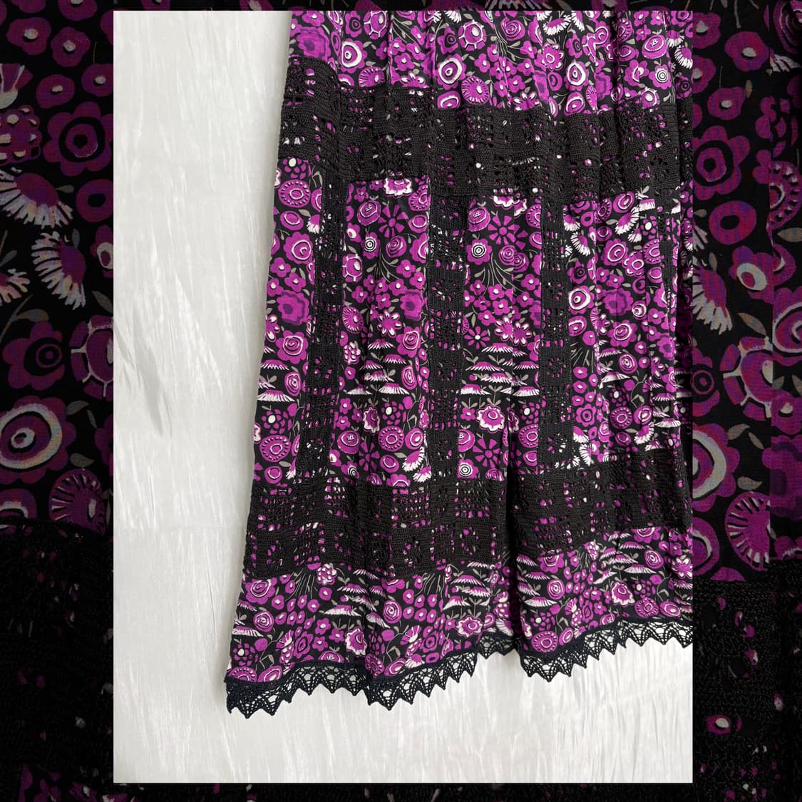 (Anna Sui) Purple Bohemian Lace Skirt 상품이미지4