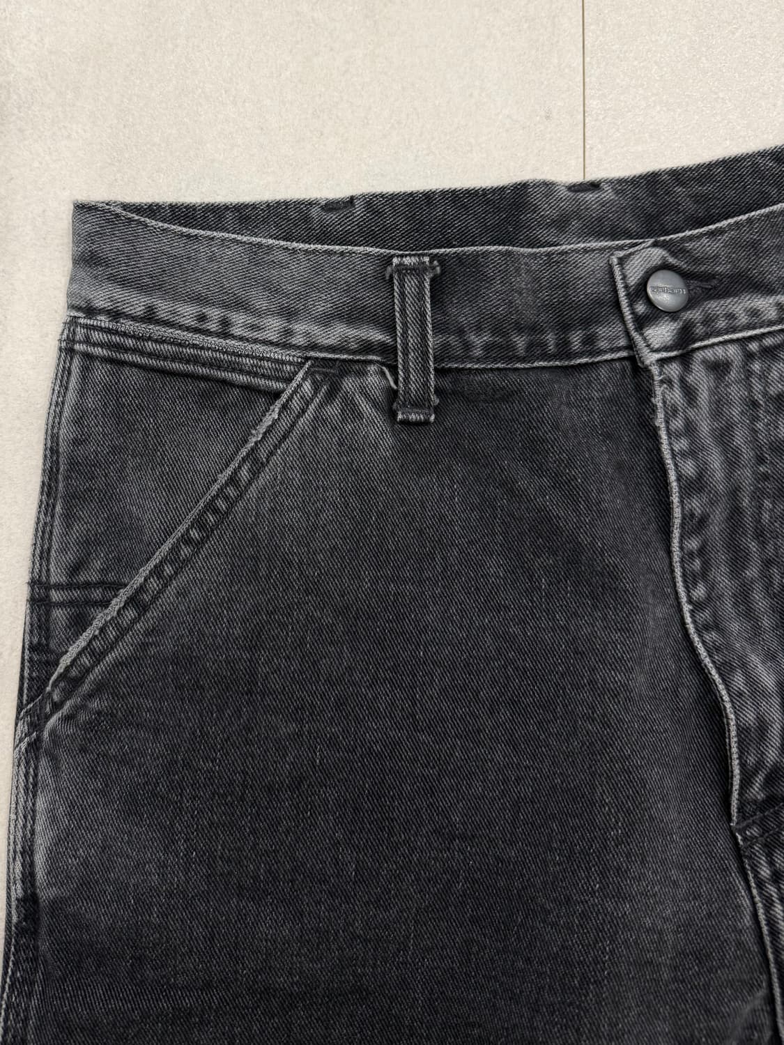 칼하트 싱글니 블랙 워싱 팬츠 상품이미지3