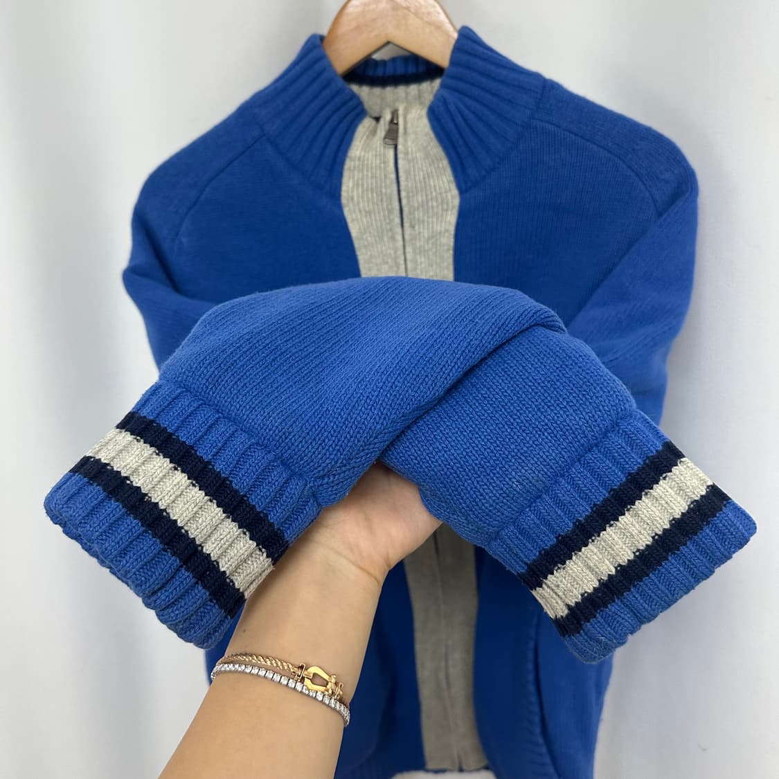   헤지스 남자 도톰한 니트집업 기모 95  EIW 상품이미지4