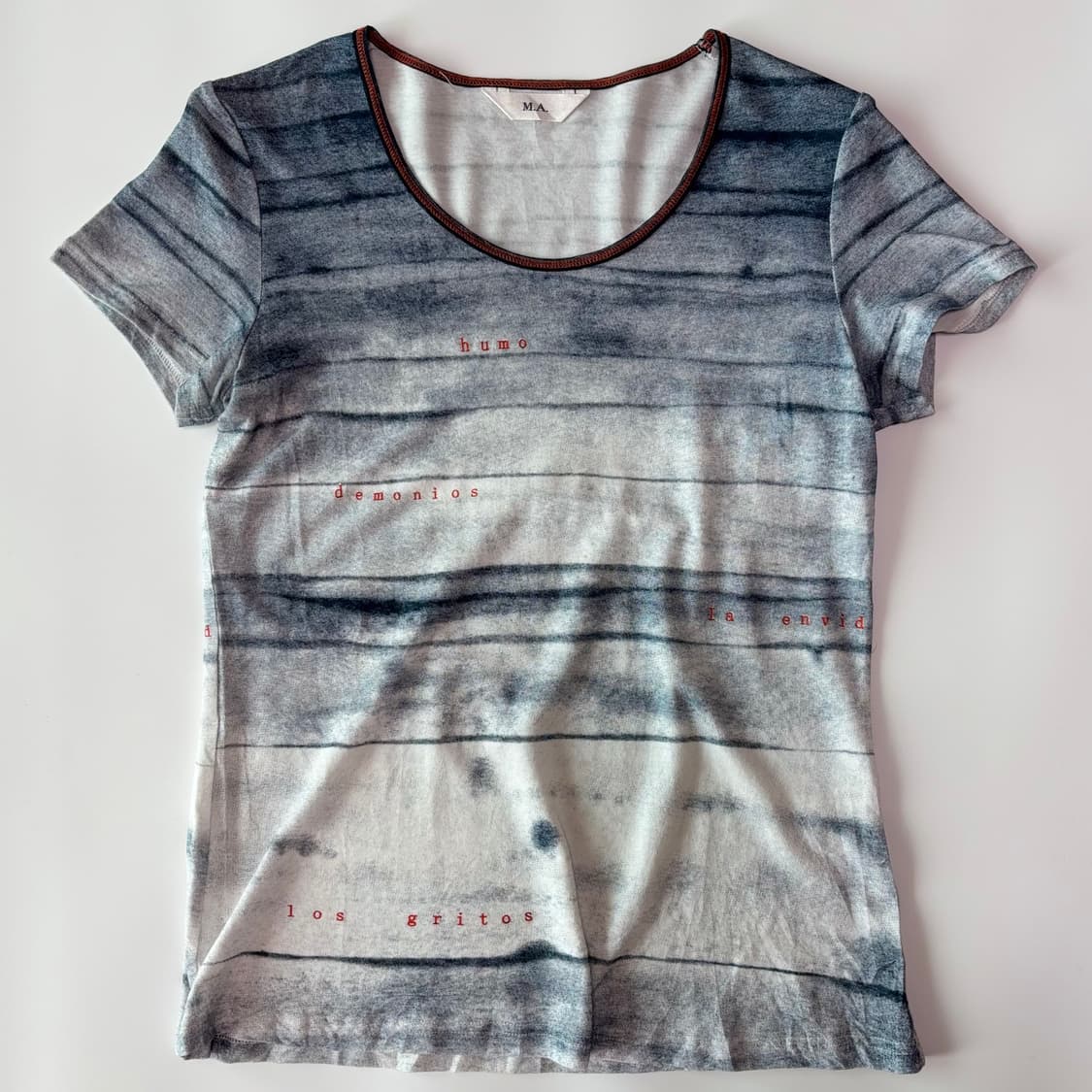 "Humo y Demonios" 다잉 아카이브 슬림핏 티셔츠 상품이미지1