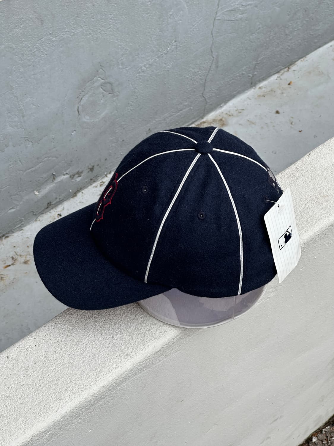 (새상품) [F] MLB 엠엘비 보스턴 레드삭스 울 네이비 볼캡 모자 상품이미지3