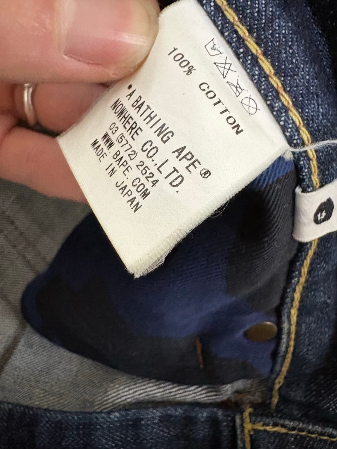 Bape ‘BATHING APE’ Logo Denim Pants 상품이미지5