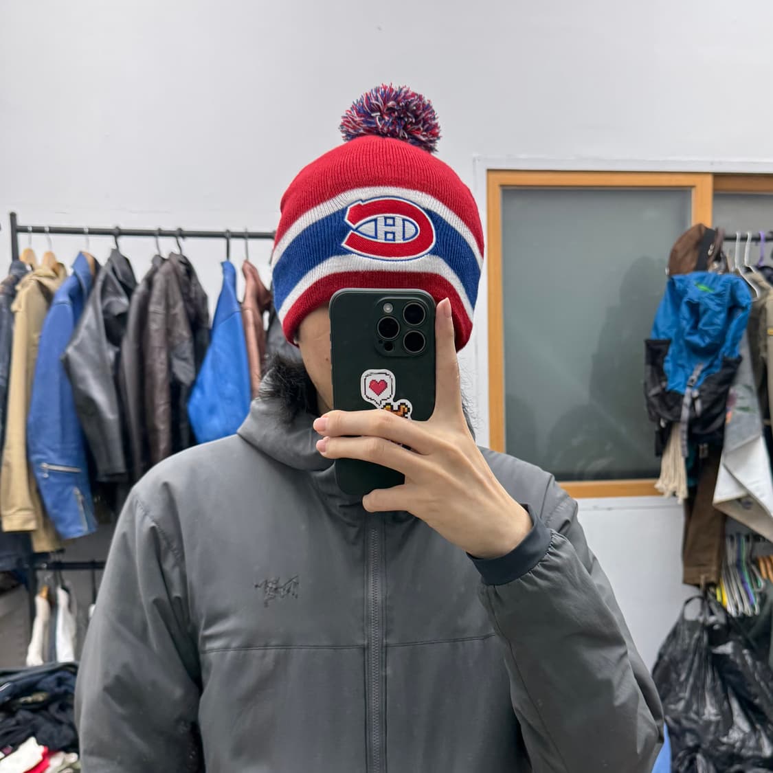 올드타임하키 NHL 카나디앵 로고 방울 비니 상품이미지2