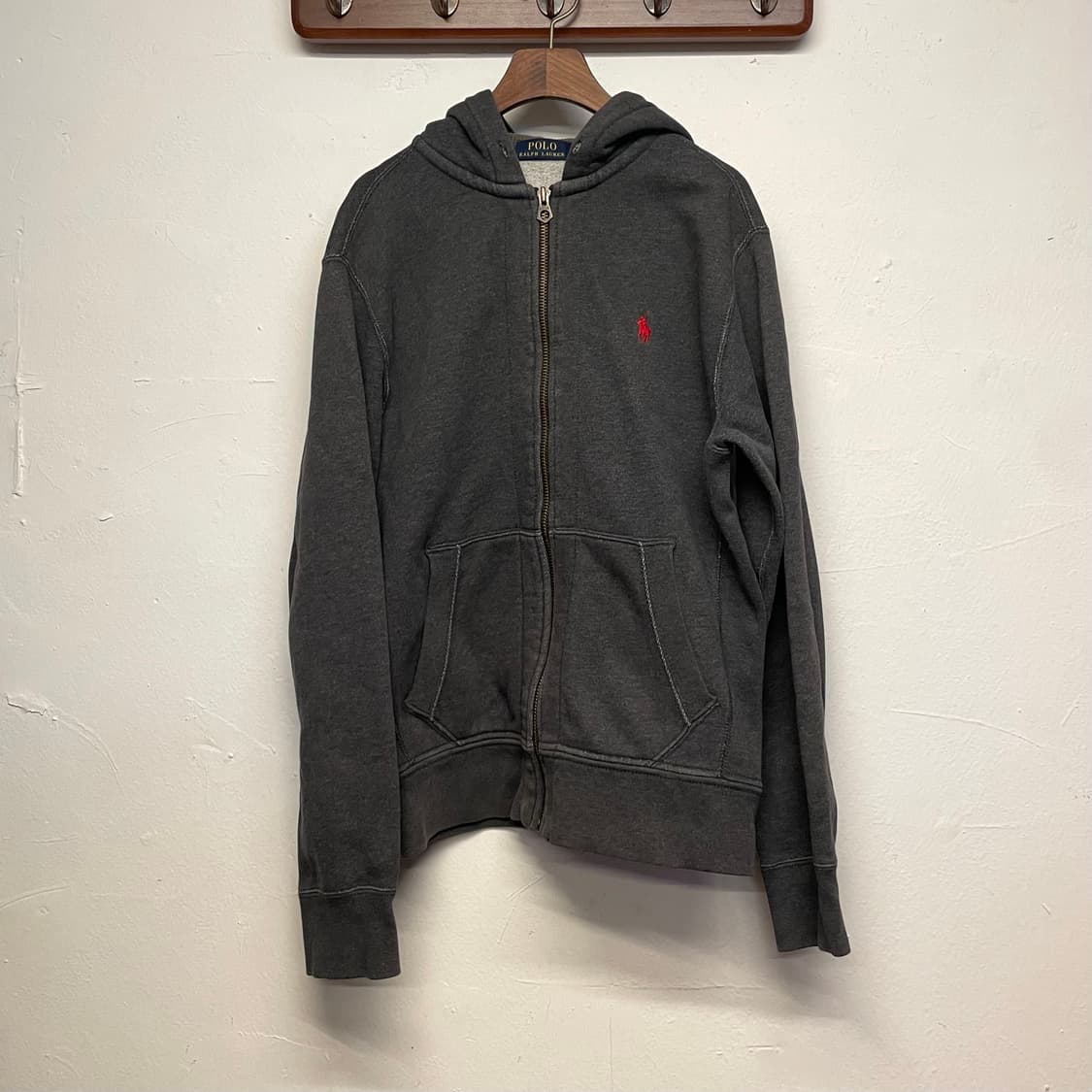 폴로 랄프로렌 빈티지 그레이 후드 집업   상품이미지1