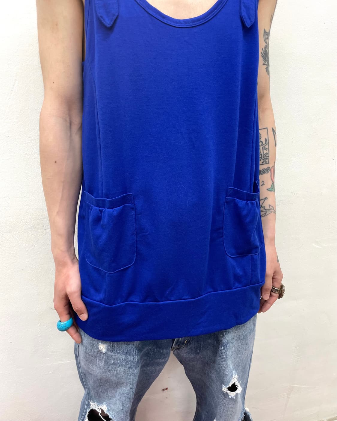 Cobalt blue strap pocket sleeveless 상품이미지4