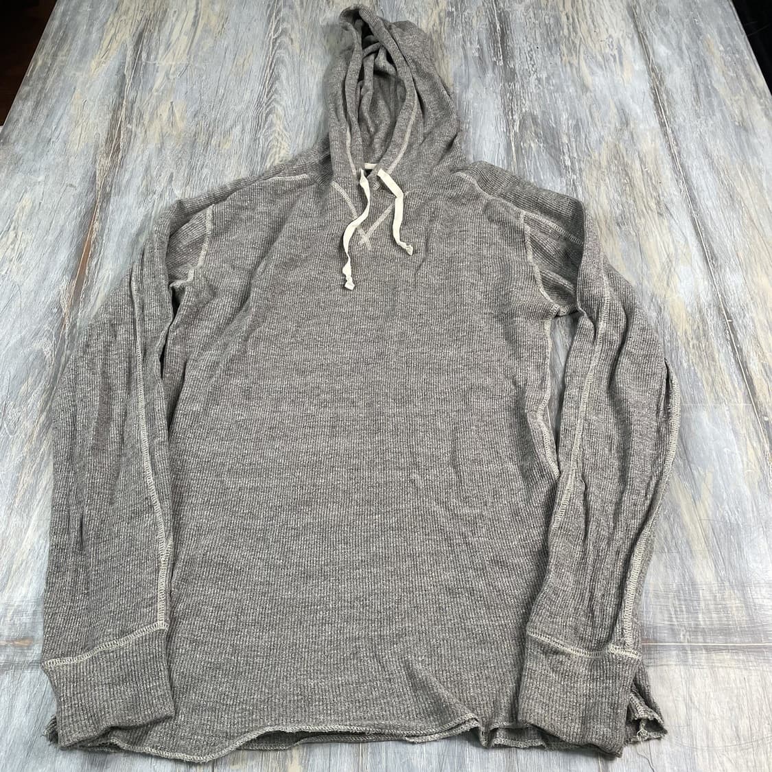 90s RRL 더블알엘 와플 니트 후드티 그레이 상품이미지1