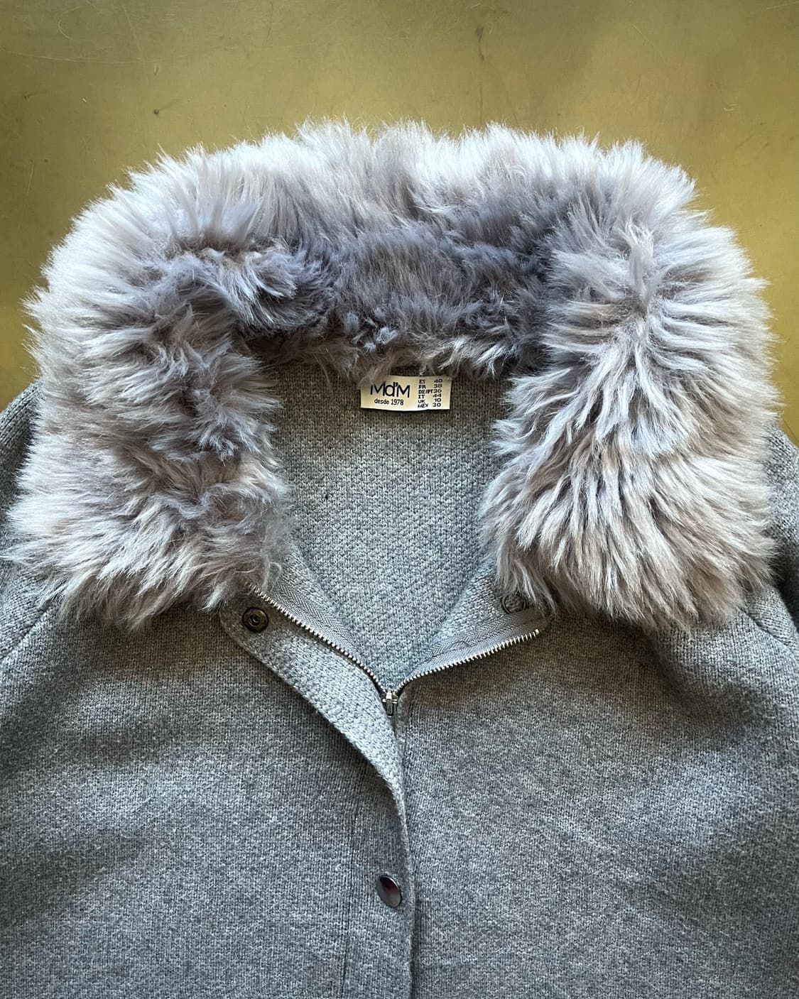 Md'm Silver Fur Trimming Knit Jacket 상품이미지5