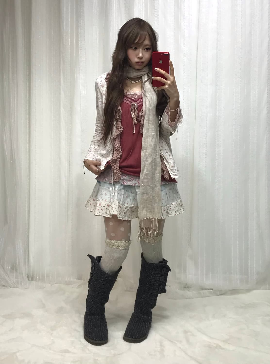 뮤트핑크 잔꽃 패치워크 하구미 페어리 코디세트 상품이미지1