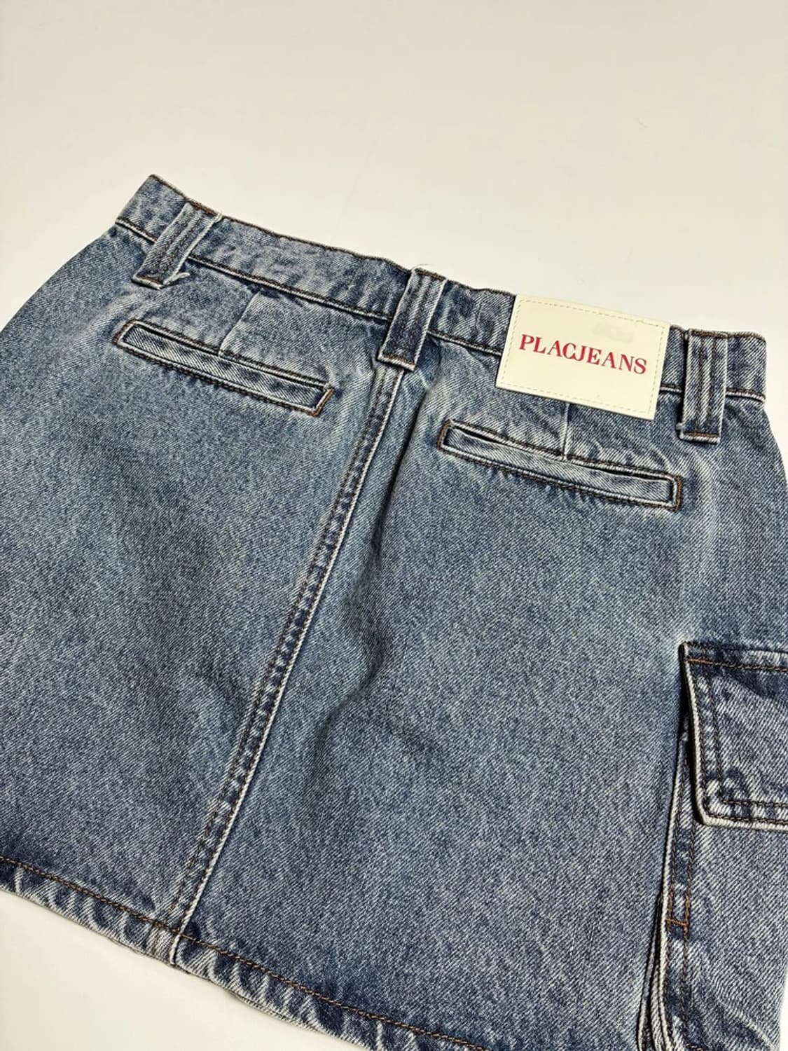 플랙 23FW 빈티지 워싱 카고 데님 미니 스커트 R1380 상품이미지5