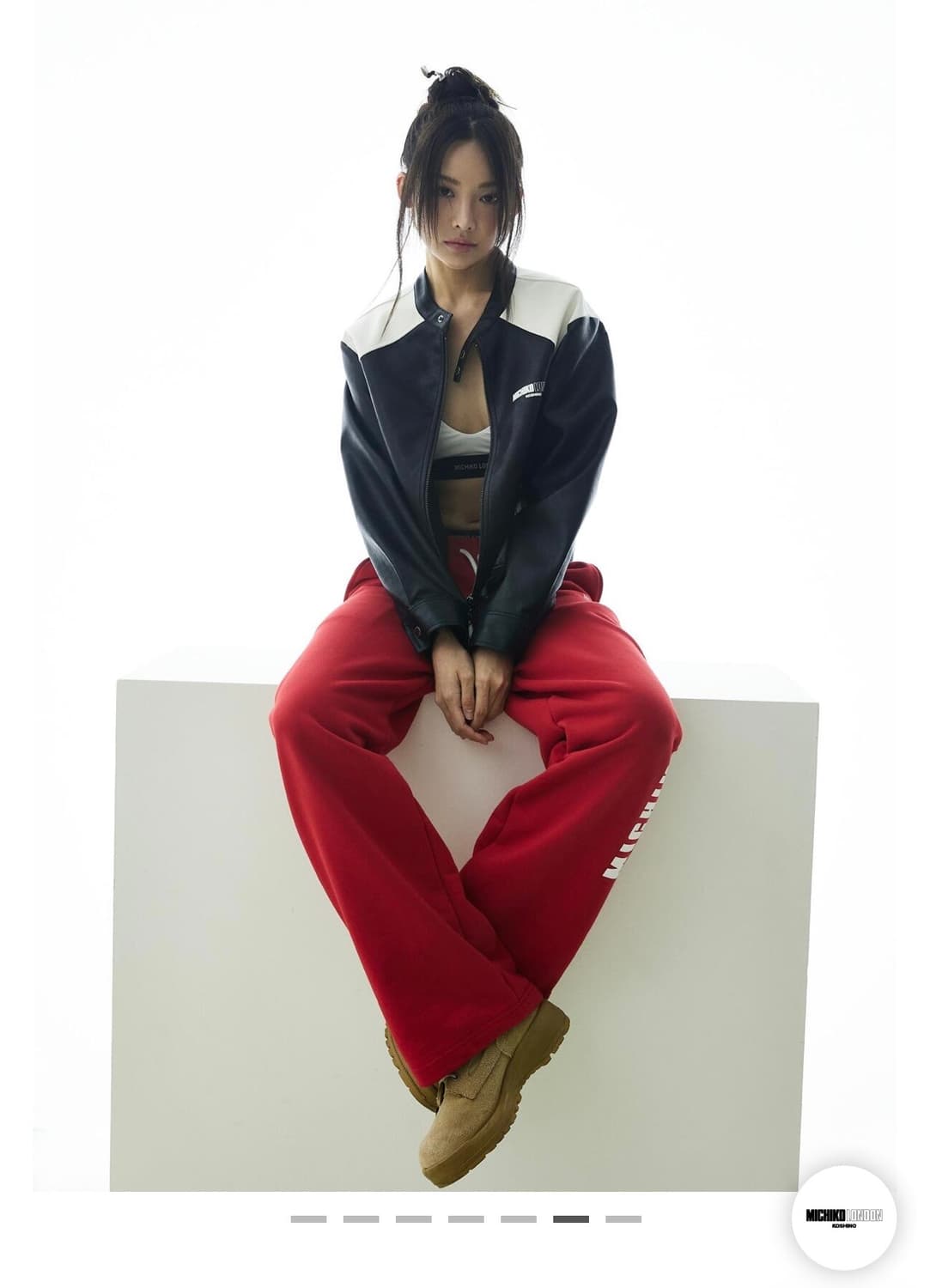 (새상품)미치코런던 크롭 레이싱 가죽자켓 상품이미지2