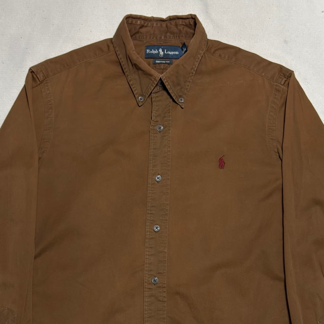 L 폴로랄프로렌 커스텀 핏 브라운 코튼 셔츠 상품이미지1