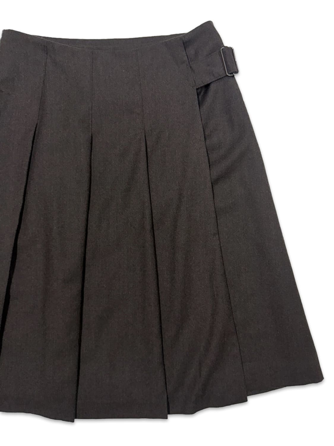 빈티지 브라운 플리츠 벨트 미디 레이어드 스커트 상품이미지2