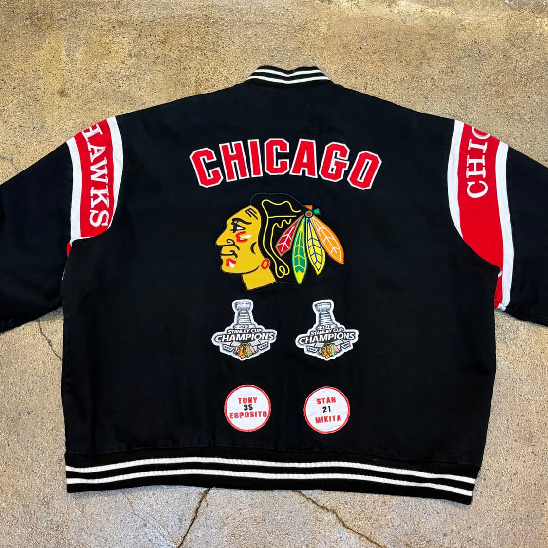 90s 미국 빈티지 제프헤밀턴 NHL 시카고 블랙호크스 우승 자켓 상품이미지9